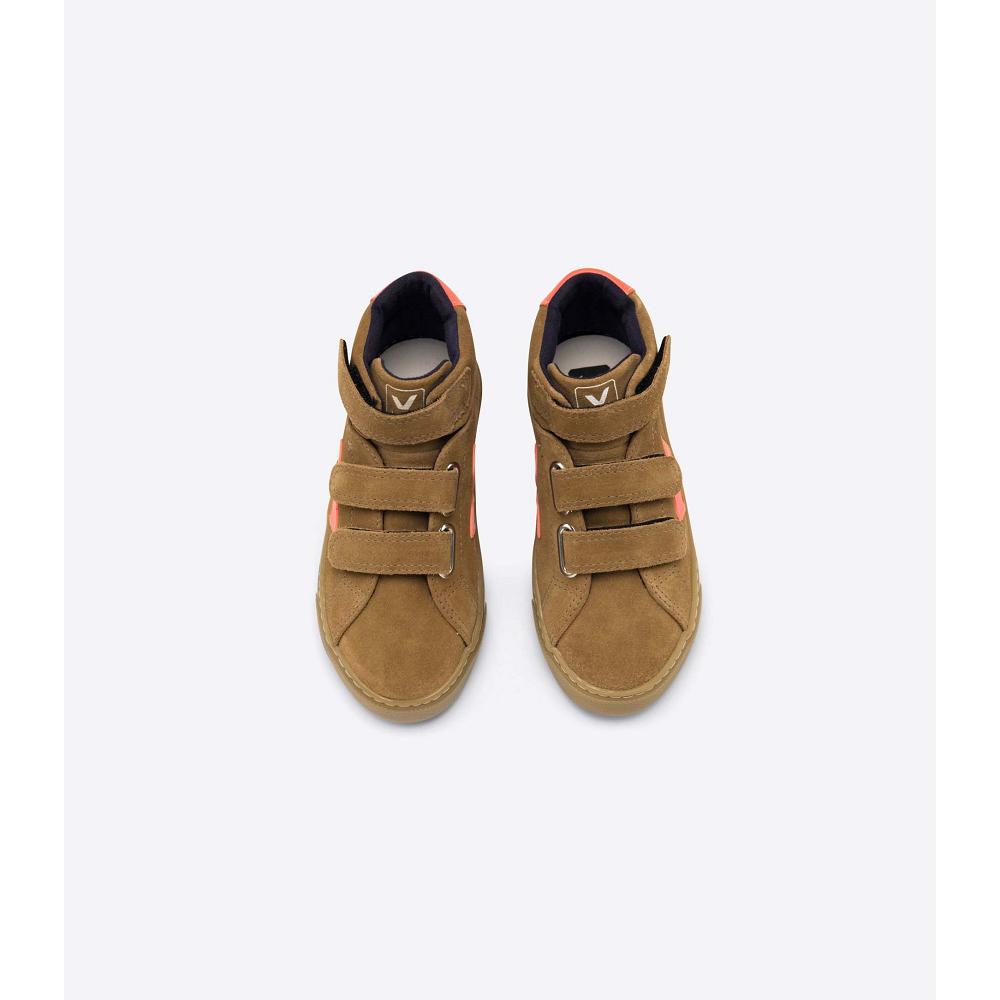 Kids' Veja ESPLAR MID SUEDE High Tops Brown | SG 679PJJ